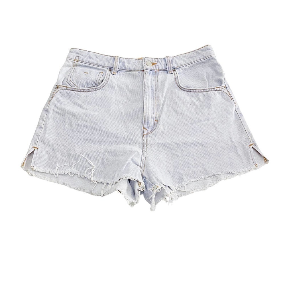 Zara Ripped Light Wash Denim Cutoff Jeans Raw Hem SZ08